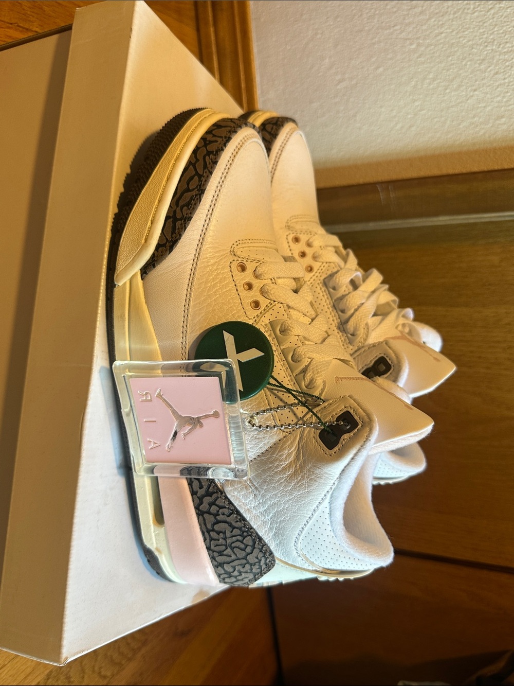 Jordan Women’s White Sneakers with Gray Elephant Print Accents